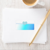 Weiches Türkis und blaues Herzdesign Adressaufkleber (Insitu)