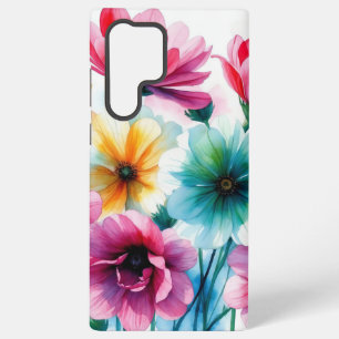 Weiches und farbenfrohes Wasserfarben-Blumendesign Samsung Galaxy Hülle