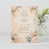 Weiches Vintage-Blumenmuster Einladung (Stehend Vorderseite)