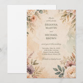 Weiches Vintage-Blumenmuster Einladung (Vorne/Hinten)