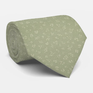 Weiches Vintage-Sage-Grün Floral Krawatte