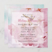 Weiches Vintages Rosa Kirschblüten-Brautparty Einladung (Vorne/Hinten)