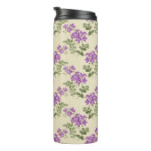 Weiches Violetmuster auf hellgelber Oberfläche Thermosbecher (Nach rechts gedreht)