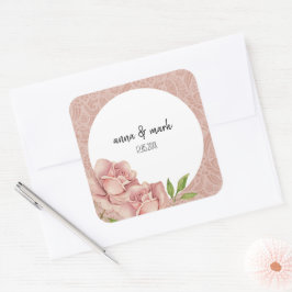 Weiches Violett Rose Wasserfarbe Quadratischer Aufkleber