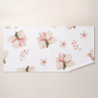 Weiches Wasserfarben-Blumen-Nahtlosmuster Badhandtuch Set