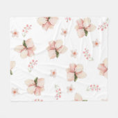 Weiches Wasserfarben-Blumen-Nahtlosmuster Fleecedecke (Vorderseite (Horizontal))