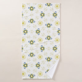 Weiches Wasserfarben-Blumenfliesenmuster Badehandtuch