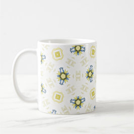 Weiches Wasserfarben-Blumenfliesenmuster Kaffeetasse