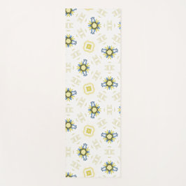 Weiches Wasserfarben-Blumenfliesenmuster Yogamatte