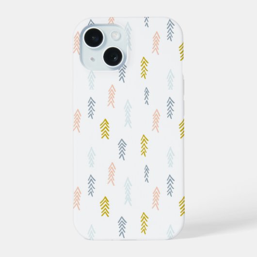 Weiches Wasserfarben-Chevron-Muster iPhone 15 Hülle (Rückseite)