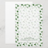 Weiches Watercolor-Kleeblatt-Muster Briefpapier (Vorne/Hinten)