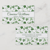 Weiches Watercolor-Kleeblatt-Muster Visitenkarte (Vorne/Hinten)