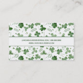 Weiches Watercolor-Kleeblatt-Muster Visitenkarte (Rückseite)