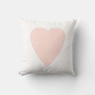 Weiches Weiß & Pastellrosa Herzform-Design Kissen