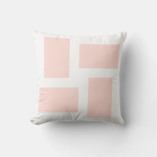 Weiches Weiß und pastellrosa abstraktes Design Kissen