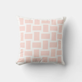 Weiches Weiß- und Pastellrosa-Weaven-Design Kissen