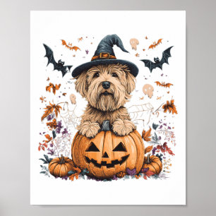 Weiches Wheaten Terrier Pumpkin Halloween als Poster