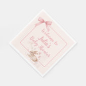 Weiches Willkommensdesign mit Häschen und pastellf Serviette (Ecke)