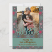 Weiches Winter-Snowflake-Muster Foto Feiertagskarte (Vorderseite)