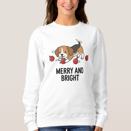 Weiches Winter-Warmes Beagle-Hund Fröhliches Helle Sweatshirt (Vorderseite)