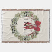 Weiches Winterlicht mit Weihnachtskranz Decke (Vorderseite)