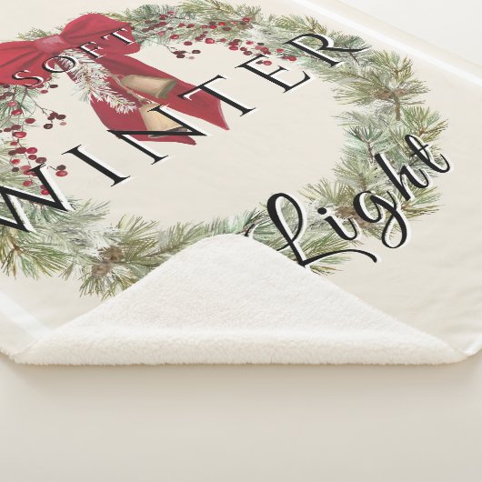 Weiches Winterlicht mit Weihnachtskranz Sherpadecke (3/4)