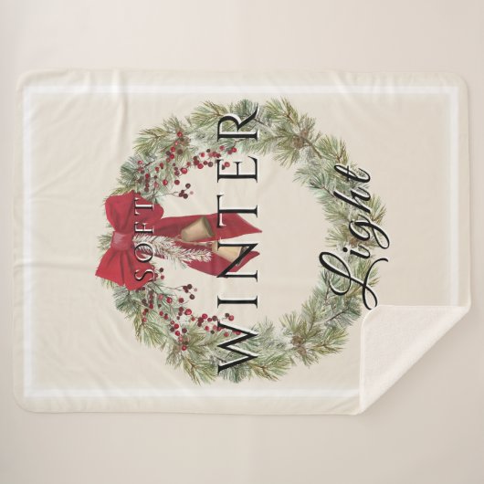 Weiches Winterlicht mit Weihnachtskranz Sherpadecke (Vorderseite (Horizontal))