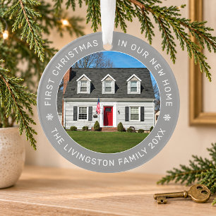 Weiches Zinn Kreis Erstes Weihnachten Neues Zuhaus Ornament