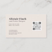 Weichfarbe | Moderner Minimalistischer QR-Code-Bus Visitenkarte (Rückseite)