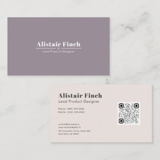 Weichfarbe | Moderner Minimalistischer QR-Code-Bus Visitenkarte