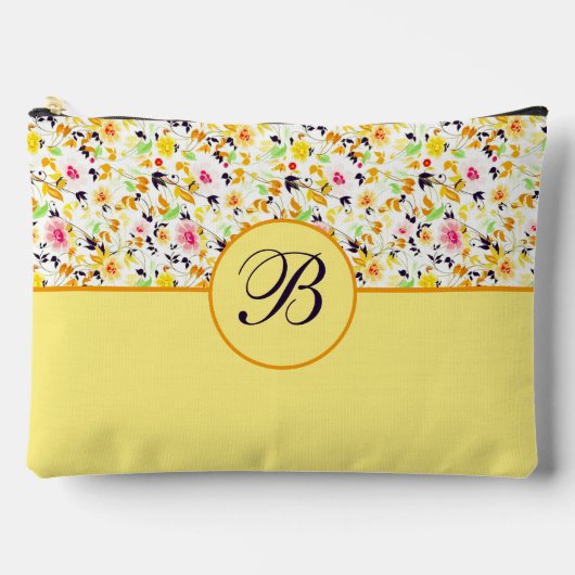 Weichfederblütenmonogramm Zubehörtasche (Vorderseite)