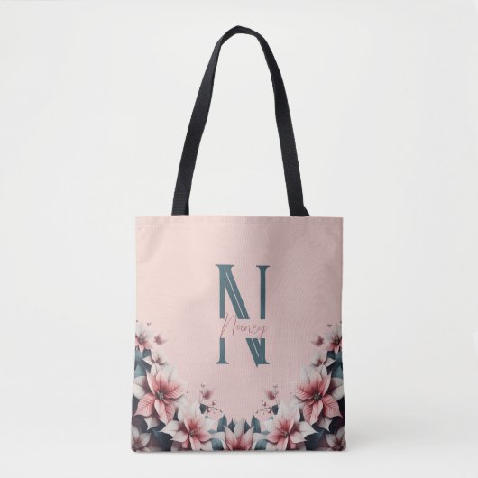 Weichfloral Monogramm Tasche (Vorderseite)