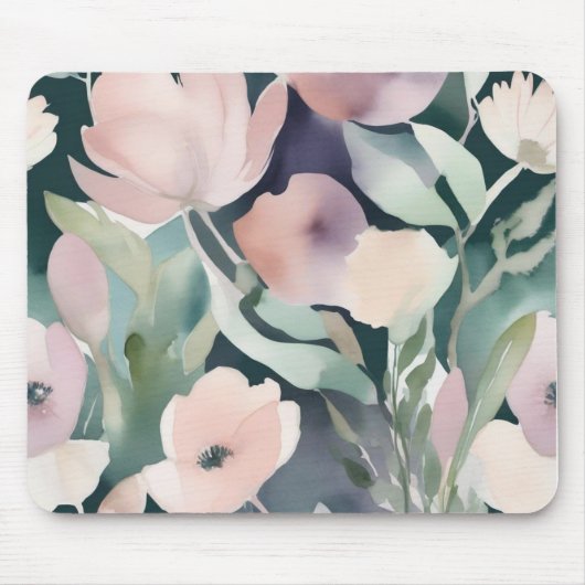 Weichflorale Abstrakte Blume Maus-Pad Mousepad (Vorne)