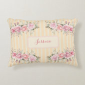 Weichgelb gestreift dekokissen (Vorderseite)