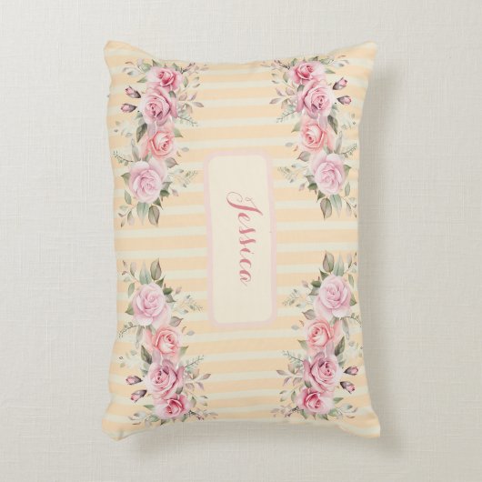 Weichgelb gestreift dekokissen (Vorderseite(Vertikal))