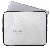 Weichgrau Abstrakte Waves Muster mit Individuelle Laptopschutzhülle (Vorderseite)