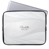 Weichgrau Abstrakte Waves Muster mit Individuelle Laptopschutzhülle (Vorderseite)