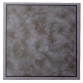 Weichgrau- und Lavendelblütendesign Fliese (Vorderseite)