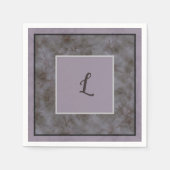 Weichgrau- und Lavendelblütendesign Serviette (Vorderseite)