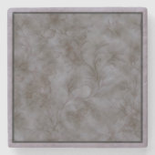 Weichgrau- und Lavendelblütendesign Steinuntersetzer (Vorderseite)