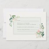 Weichgrüne Aquarellfarben-UAWG-Antwortkarte Einladung (Rückseite)