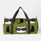 Weichgrüne Coole Katzen Druckknopfbeutel Duffle Bag (Rückseite)