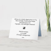 Weichheit eines Kindes Karte (Rückseite)