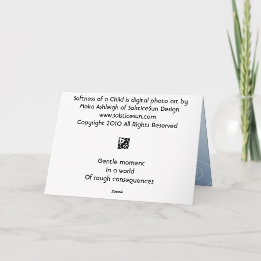 Weichheit eines Kindes Karte (Rückseite)