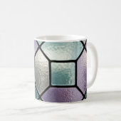 Weichpastell-Mosaik-Buntglas-Effekt Kaffeetasse (VorderseiteRechts)