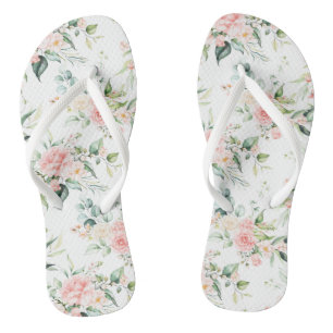 Weichpastellmuster in Rosa Rose Blume Badesandalen