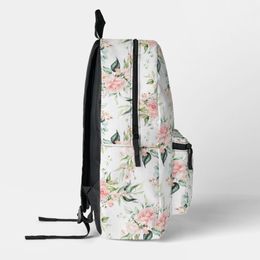 Weichpastellmuster in Rosa Rose Blume Bedruckter Rucksack (Links)