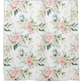 Weichpastellmuster in Rosa Rose Blume Duschvorhang (Vorderseite)