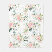 Weichpastellmuster in Rosa Rose Blume Fleecedecke (Vorderseite)