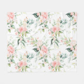 Weichpastellmuster in Rosa Rose Blume Fleecedecke (Vorderseite (Horizontal))